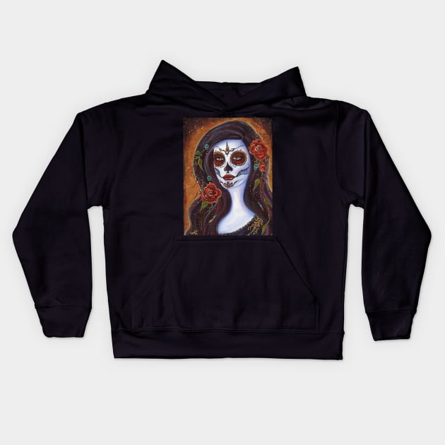 Day of the dead  Autumn Rose By Renee Lavoie Kids Hoodie by ReneeLLavoie